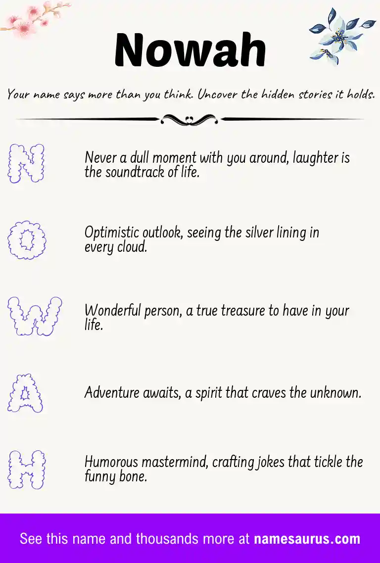 Acrostic poem about Nowah.