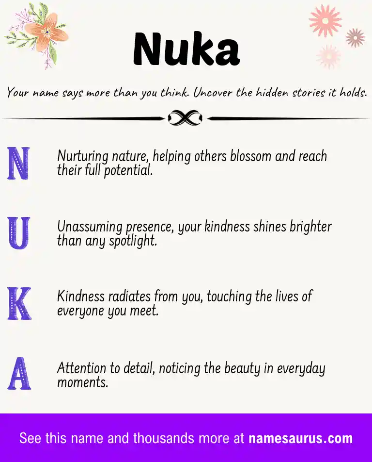 Acrostic poem about Nuka.