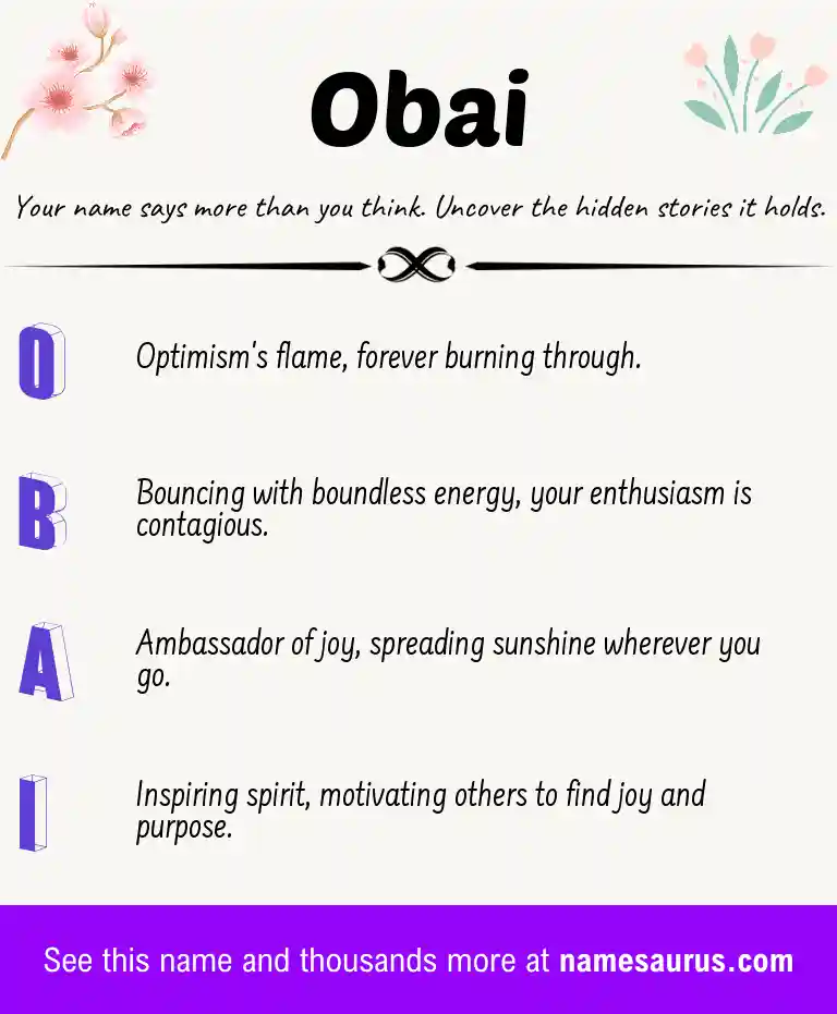 Acrostic poem about Obai.