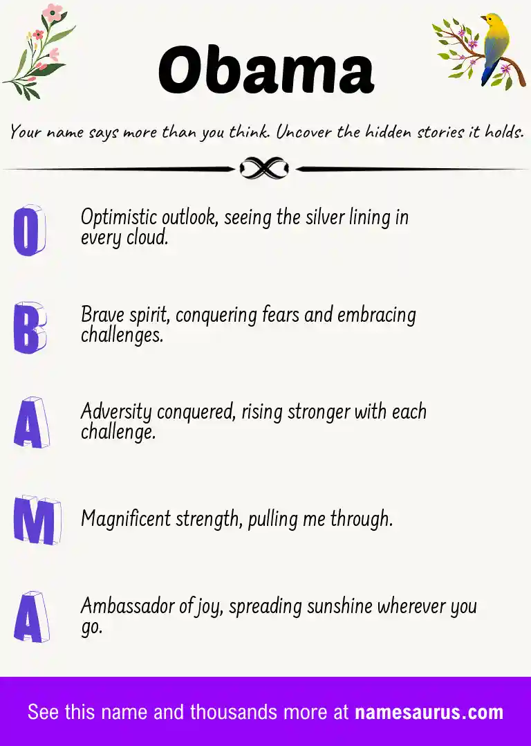 Acrostic poem about Obama.