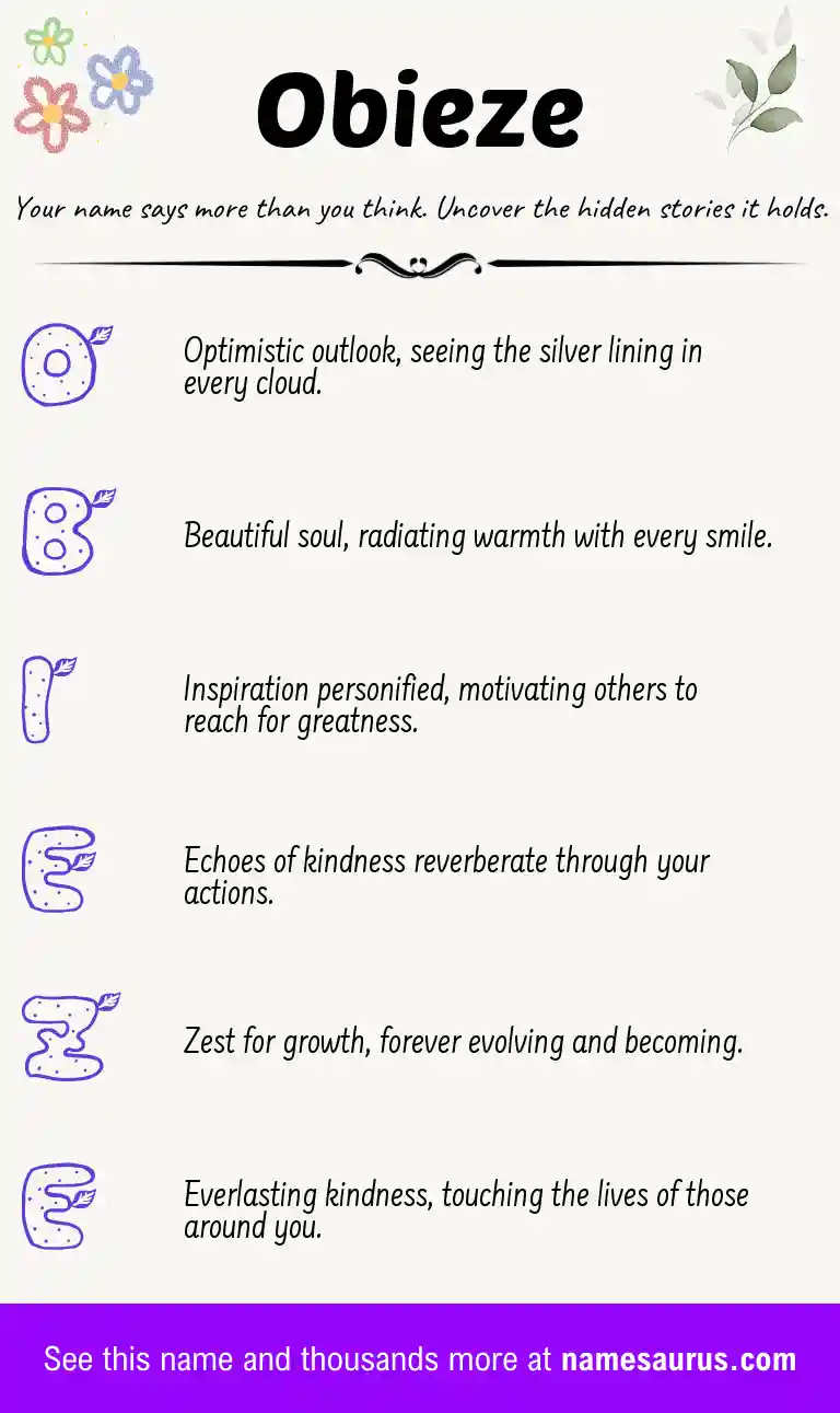 Acrostic poem about Obieze.