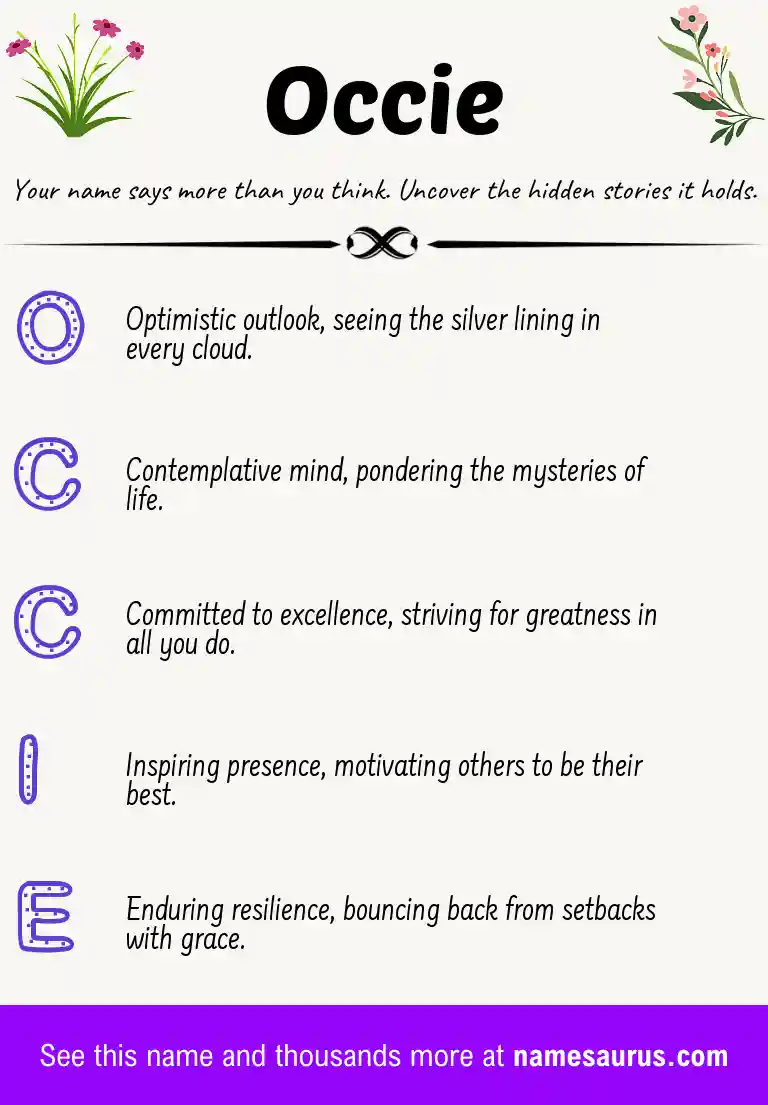 Acrostic poem about Occie.