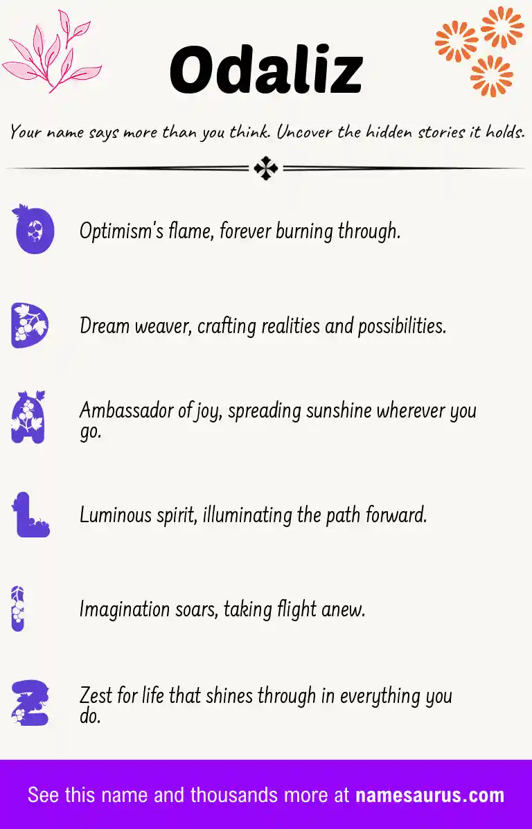 Acrostic poem about Odaliz.