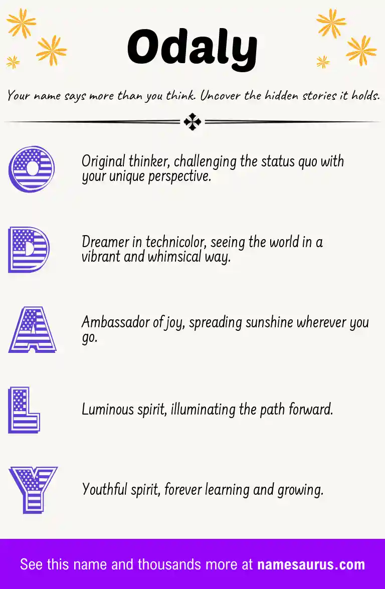 Acrostic poem about Odaly.