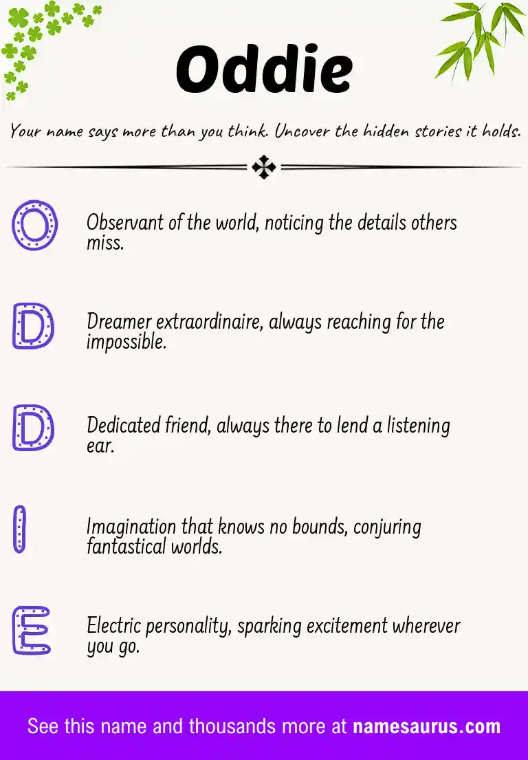 Acrostic poem about Oddie.