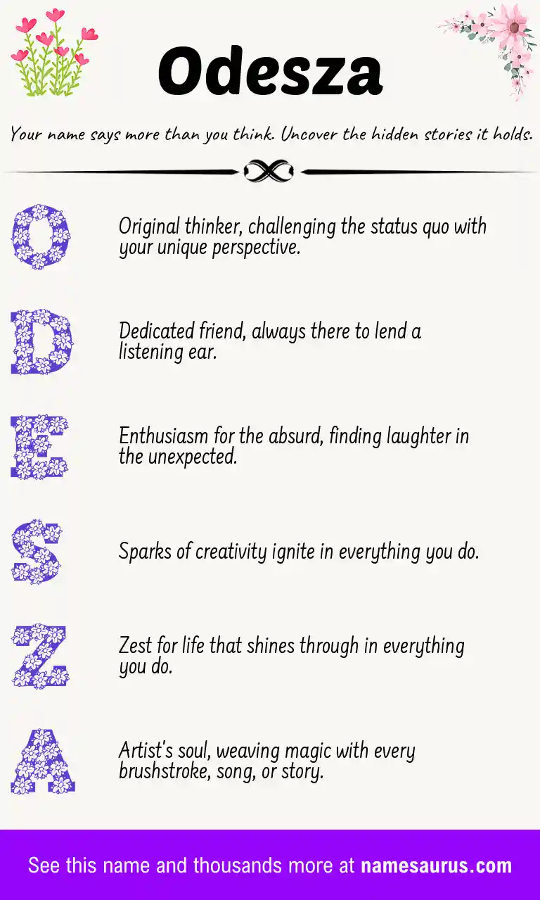 Acrostic poem about Odesza.