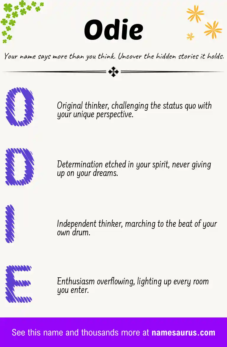 Acrostic poem about Odie.