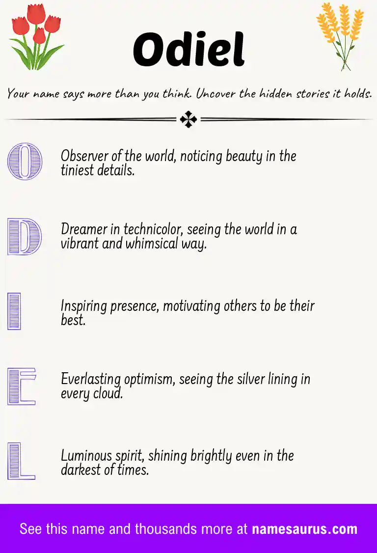 Acrostic poem about Odiel.