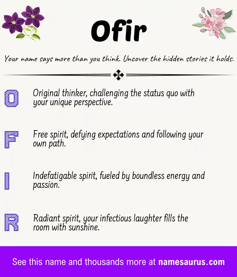 Acrostic poem about Ofir.