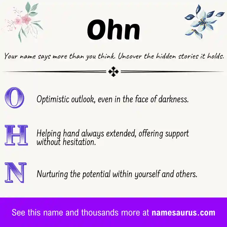 Acrostic poem about Ohn.