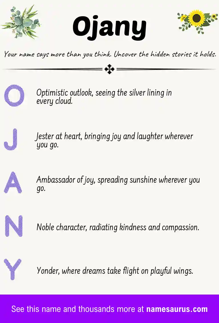 Acrostic poem about Ojany.