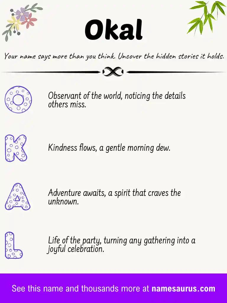 Acrostic poem about Okal.