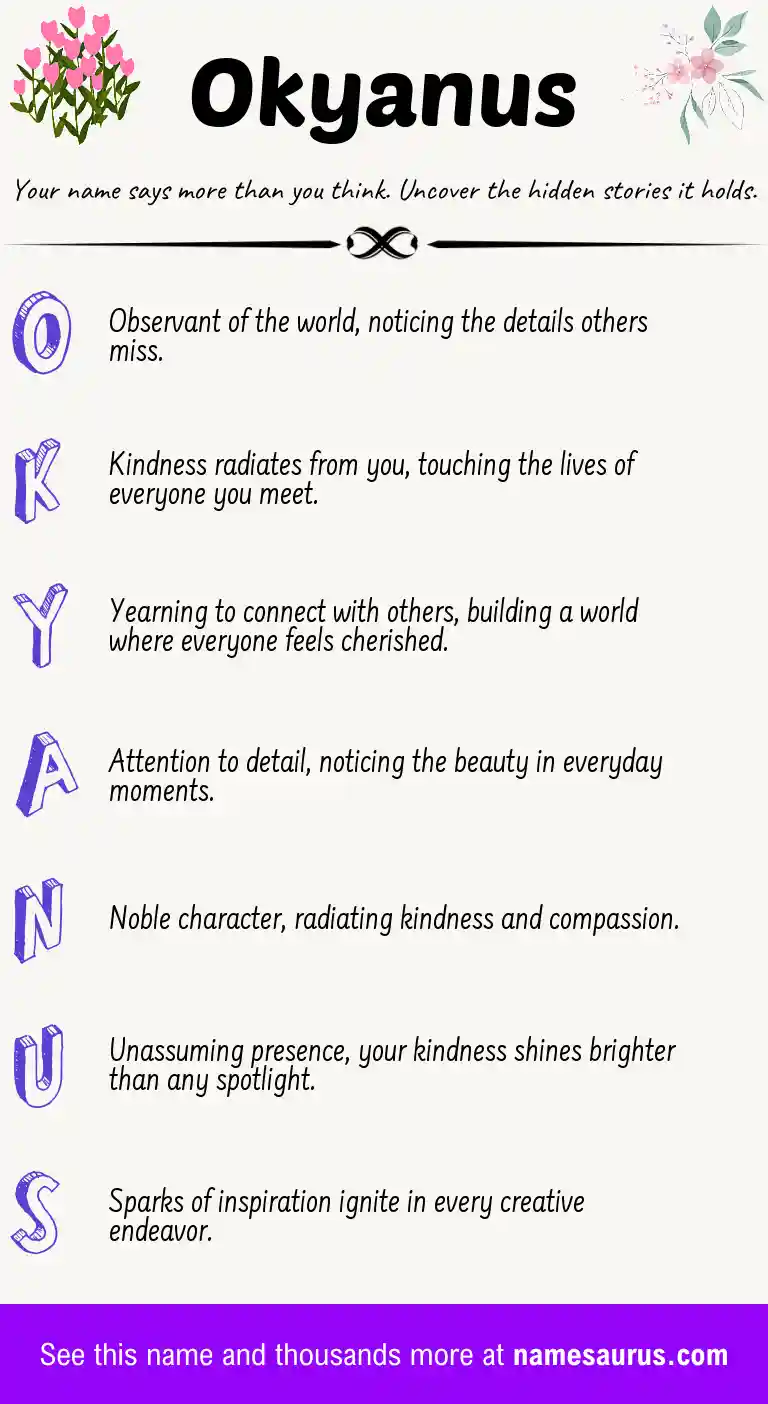 Acrostic poem about Okyanus.