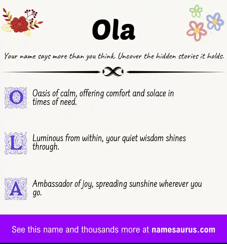 Acrostic poem about Ola.