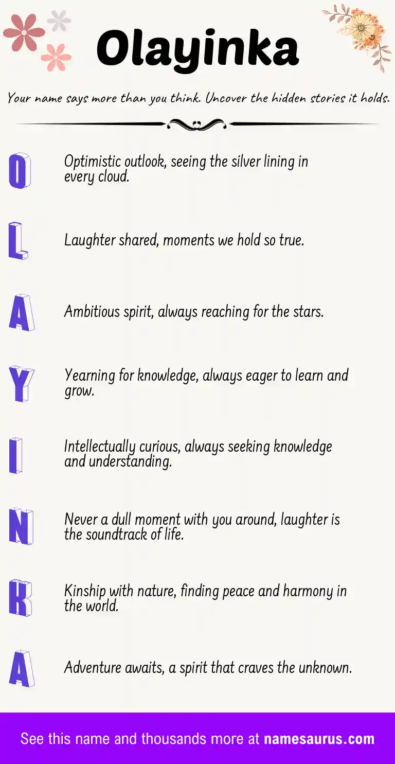 Acrostic poem about Olayinka.