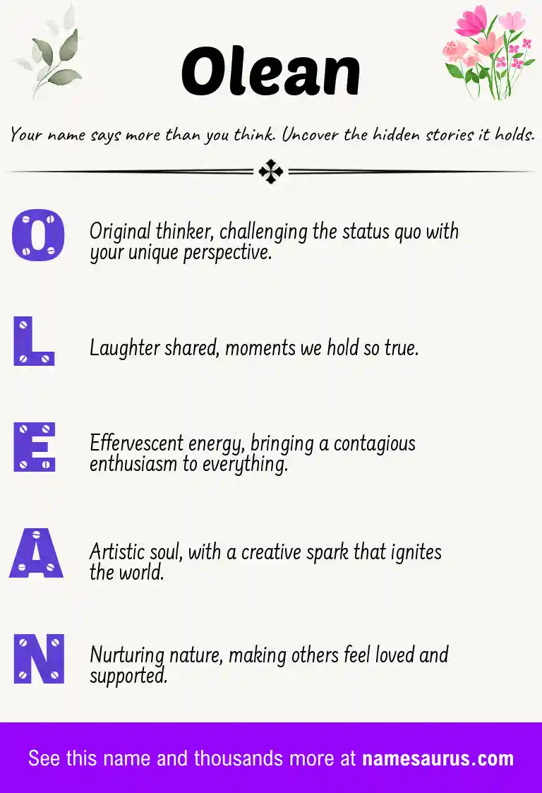 Acrostic poem about Olean.