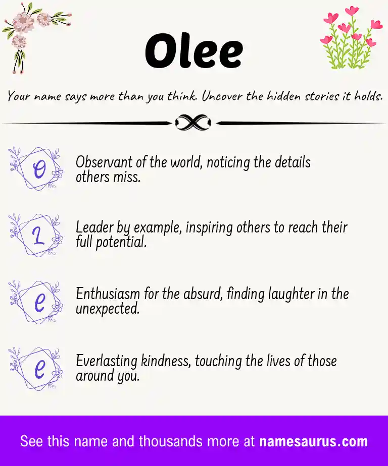 Acrostic poem about Olee.