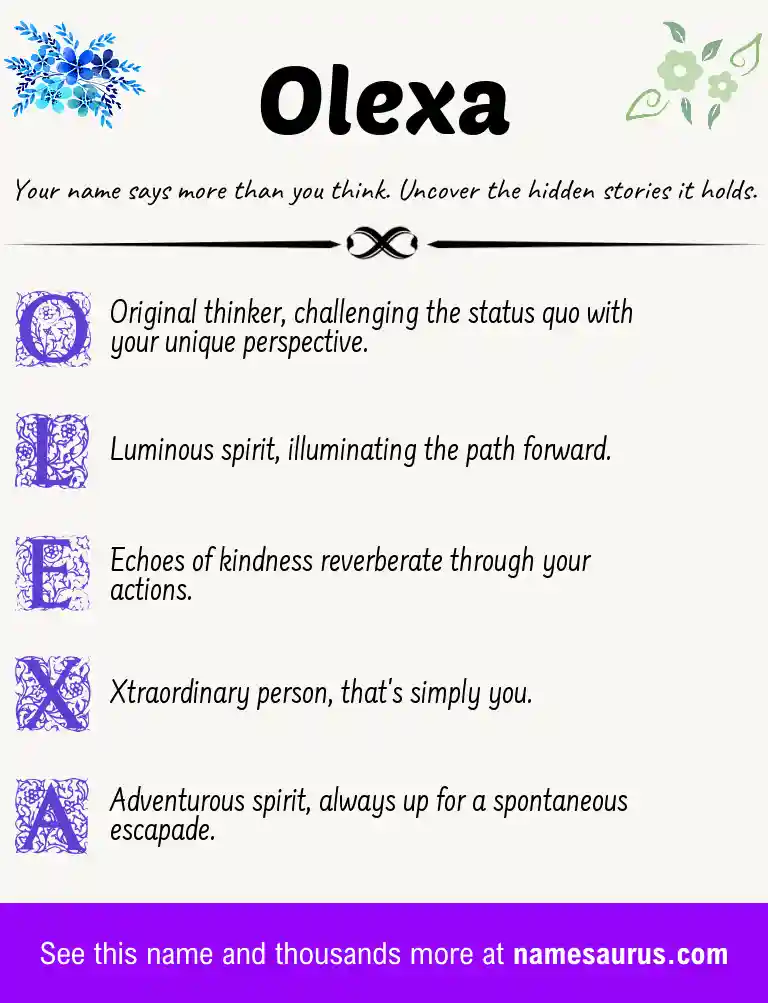Acrostic poem about Olexa.