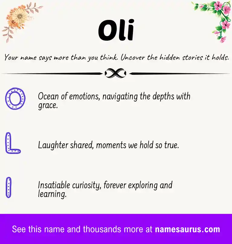 Acrostic poem about Oli.