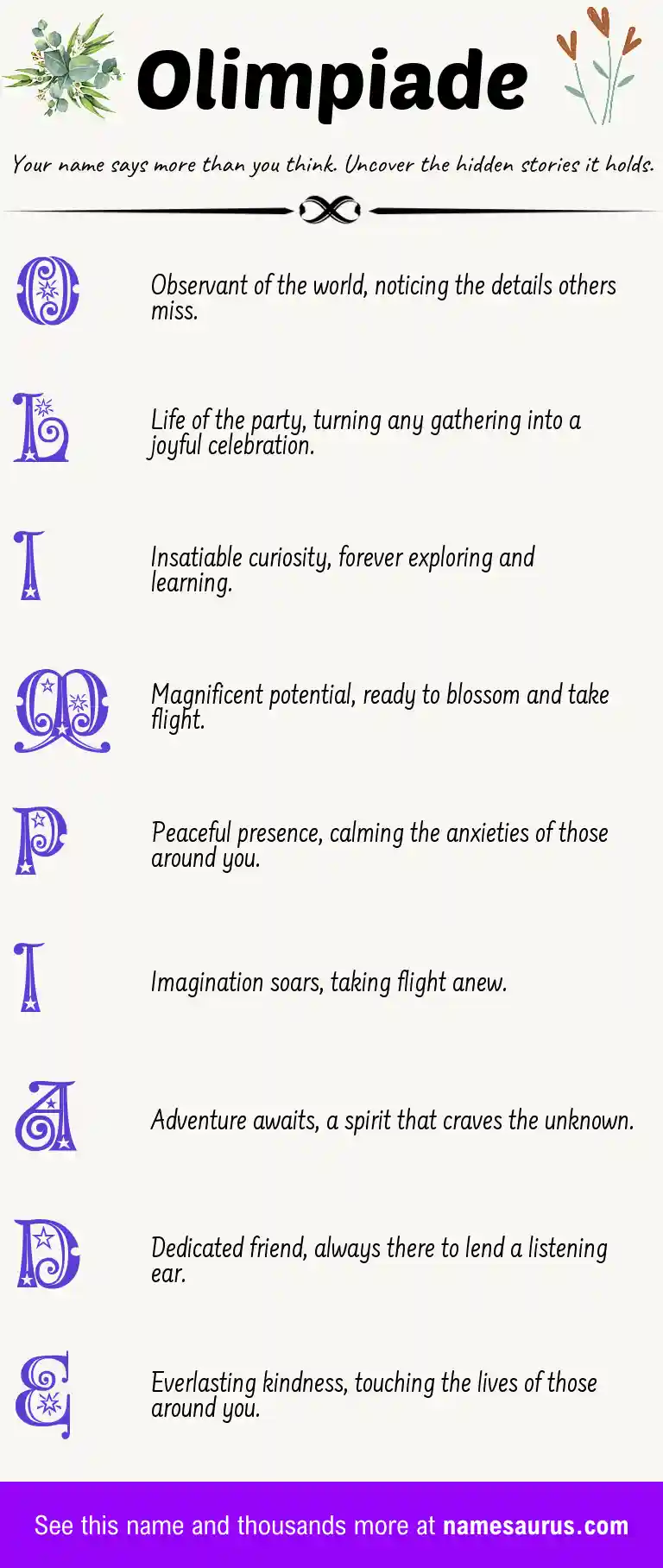 Acrostic poem about Olimpiade.