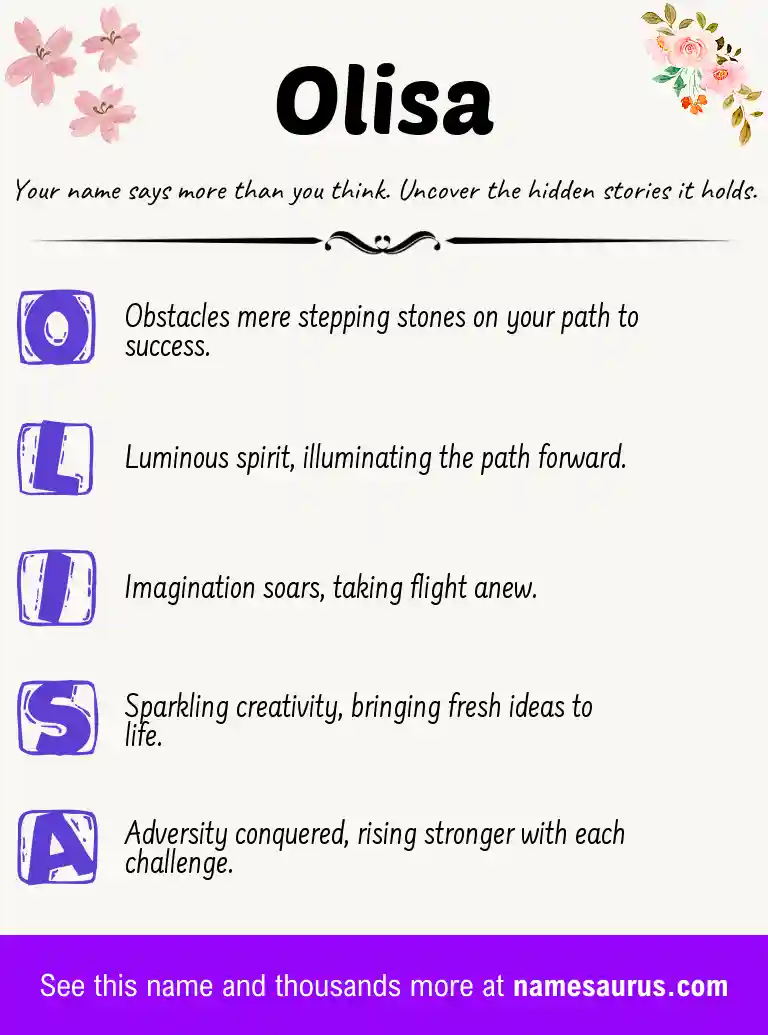 Acrostic poem about Olisa.