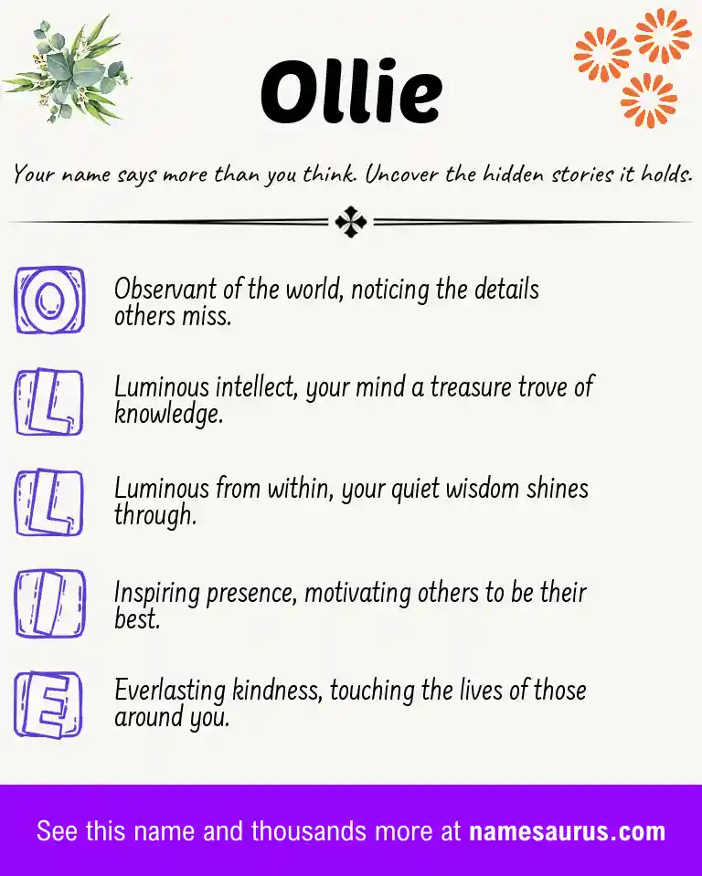 Acrostic poem about Ollie.