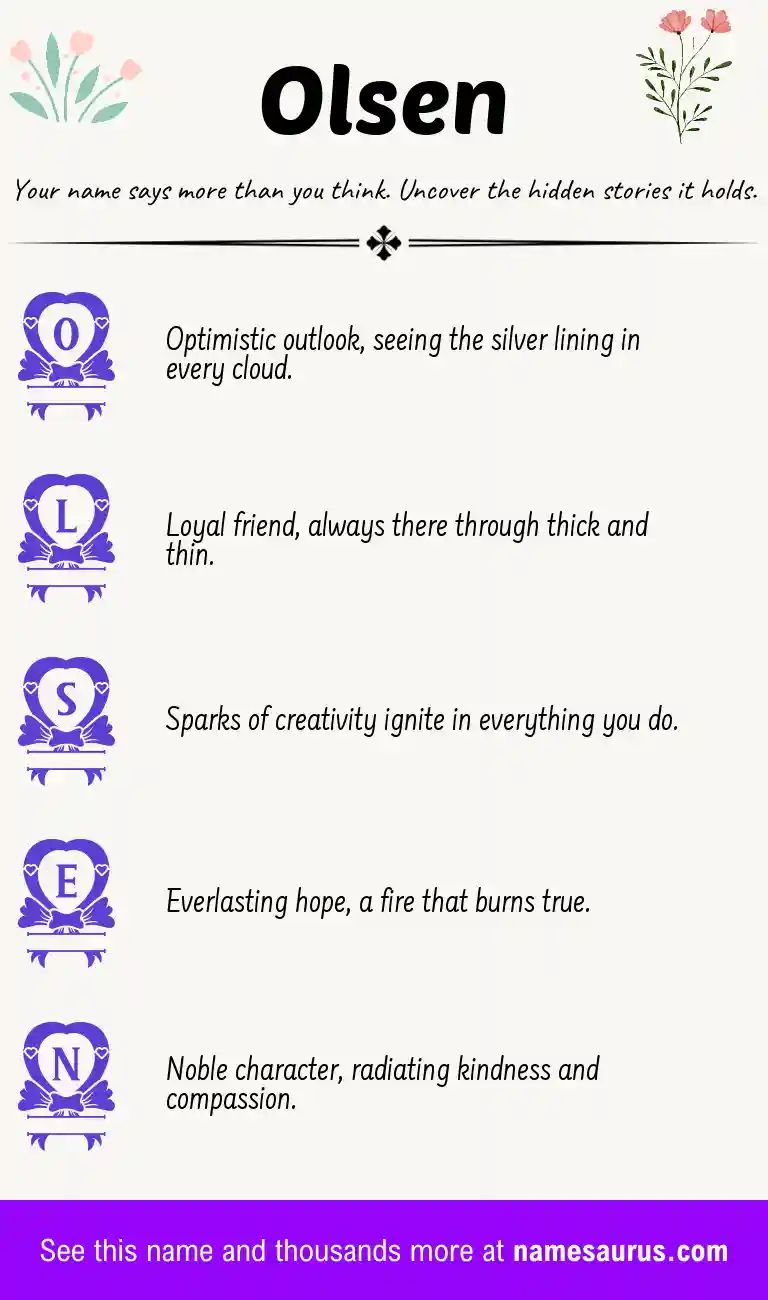 Acrostic poem about Olsen.