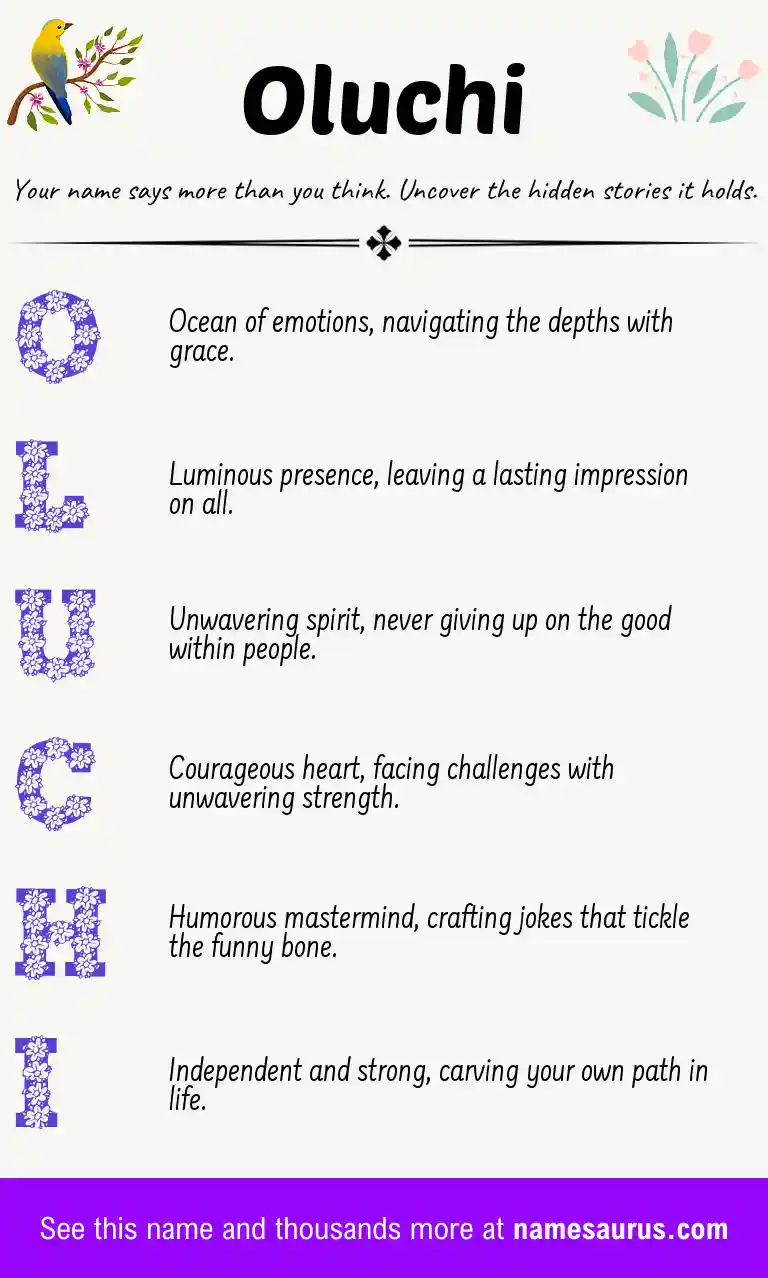Acrostic poem about Oluchi.