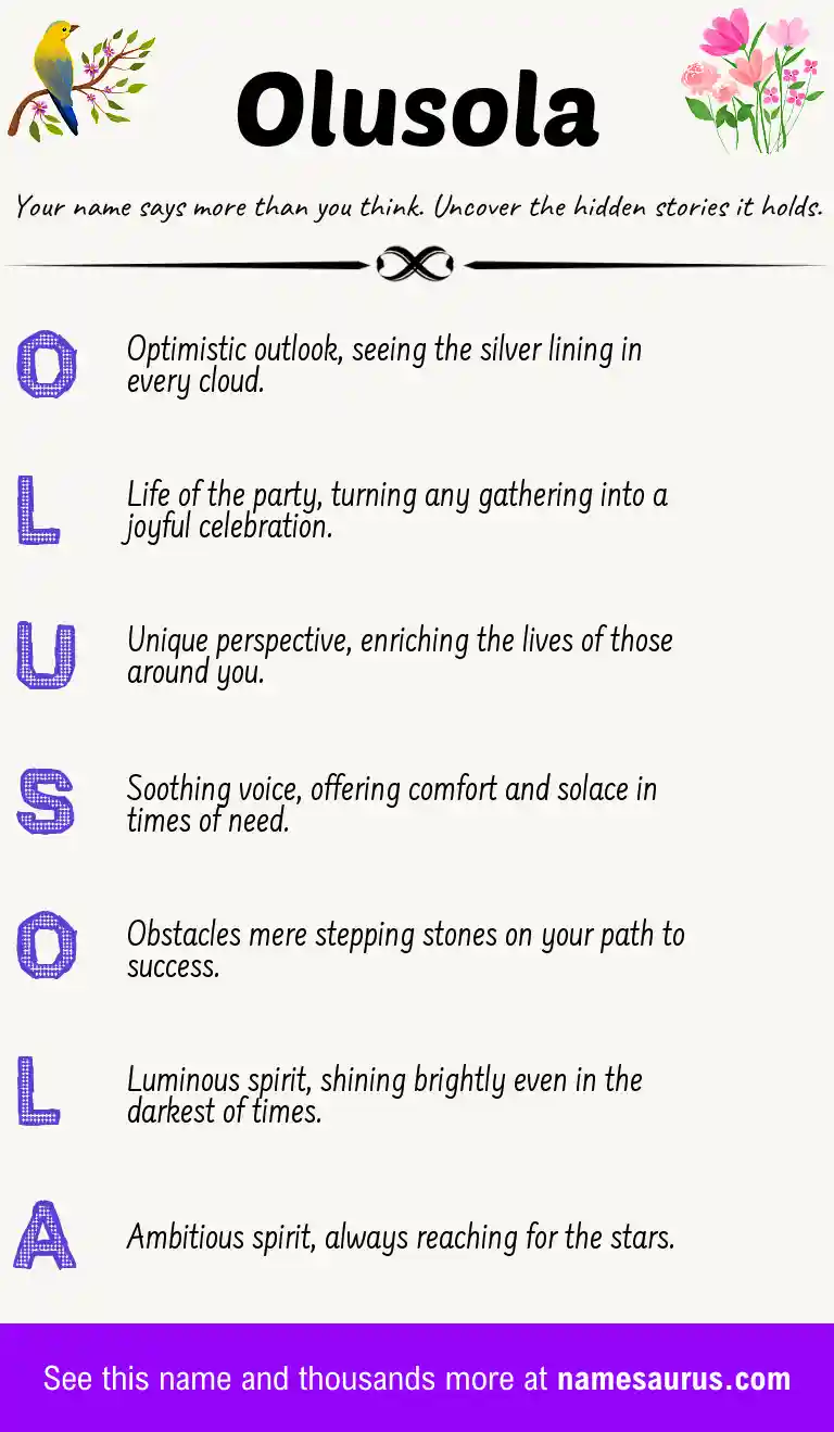 Acrostic poem about Olusola.
