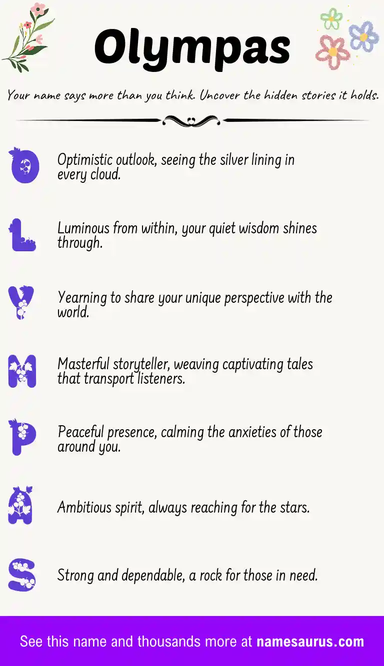 Acrostic poem about Olympas.