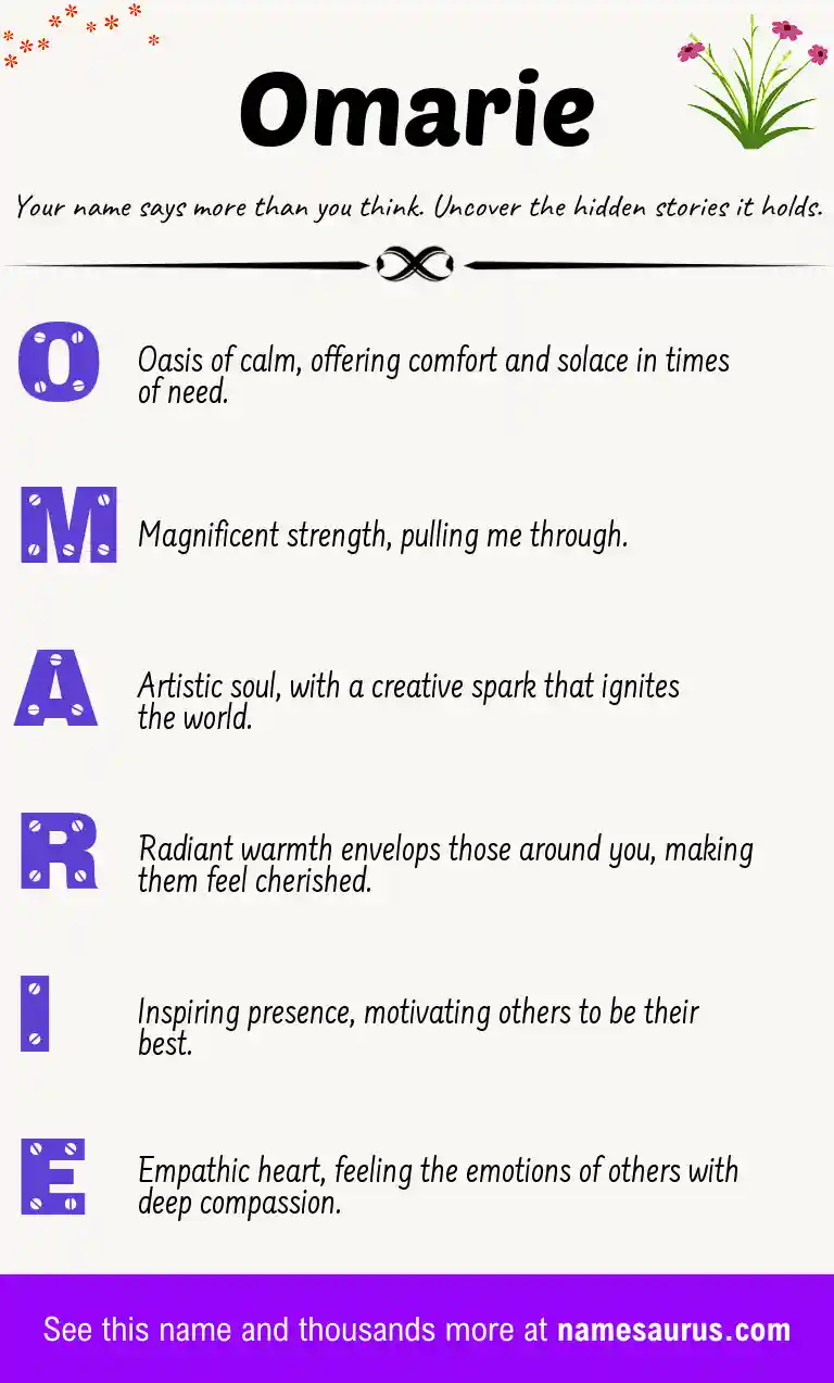 Acrostic poem about Omarie.