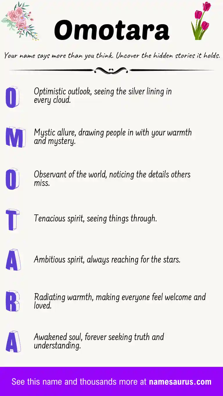 Acrostic poem about Omotara.