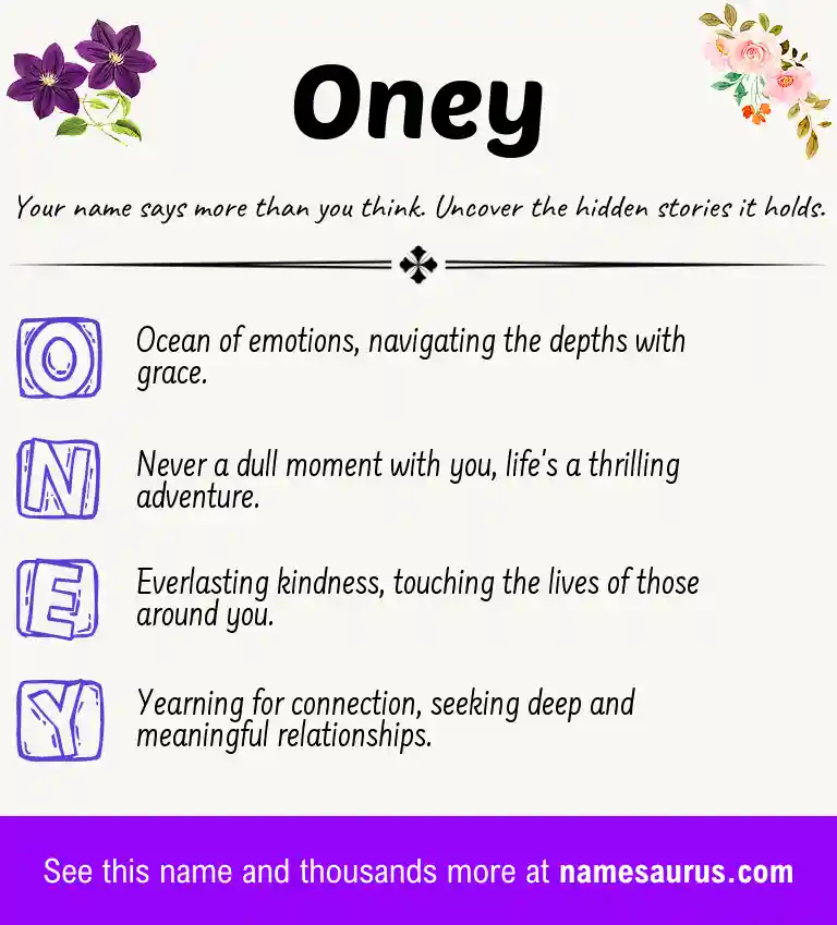 Acrostic poem about Oney.