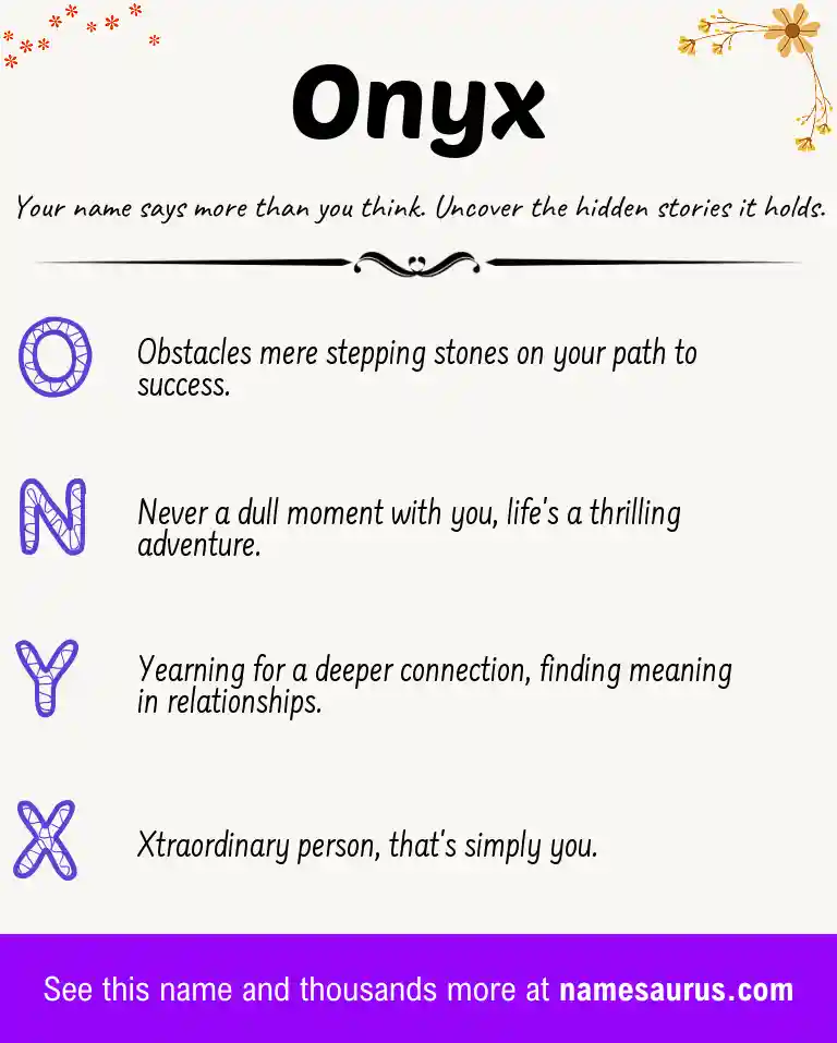 Acrostic poem about Onyx.
