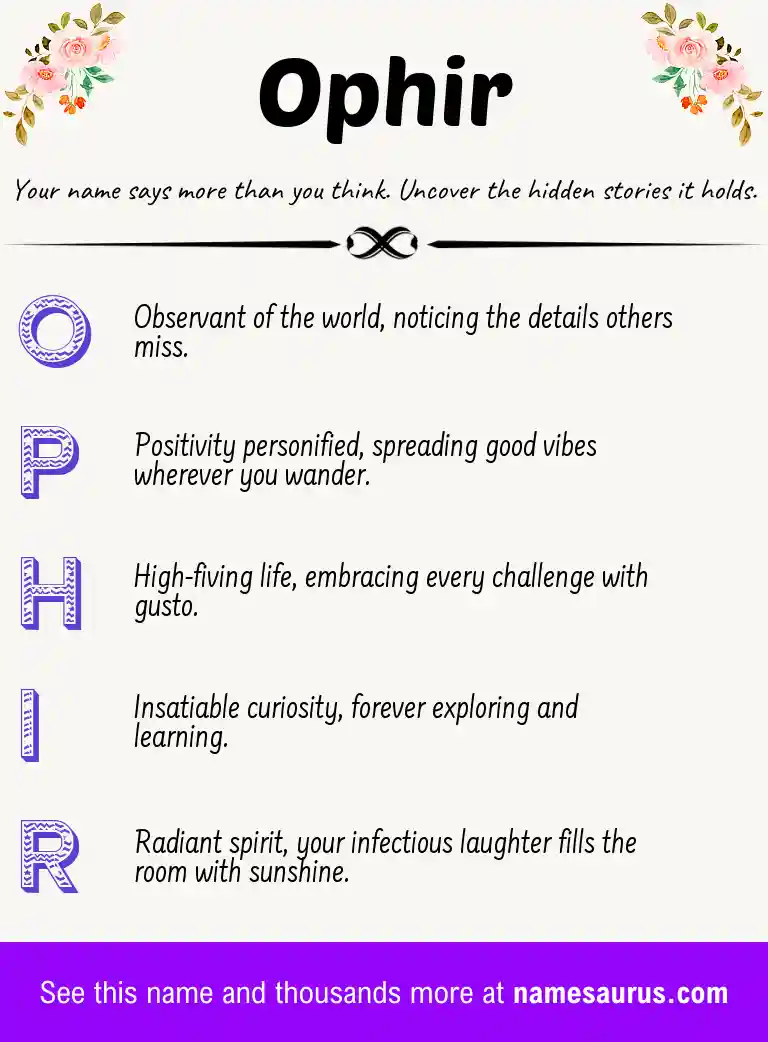 Acrostic poem about Ophir.