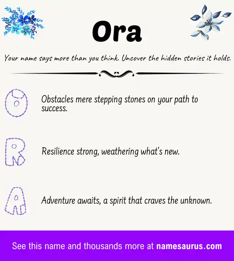 Acrostic poem about Ora.