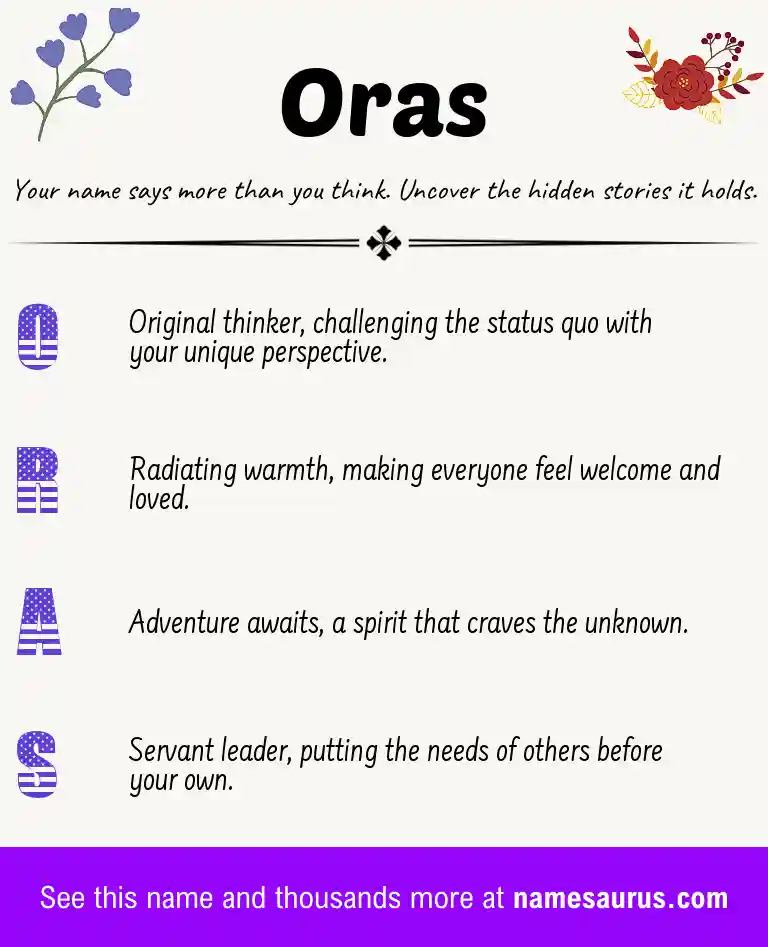 Acrostic poem about Oras.