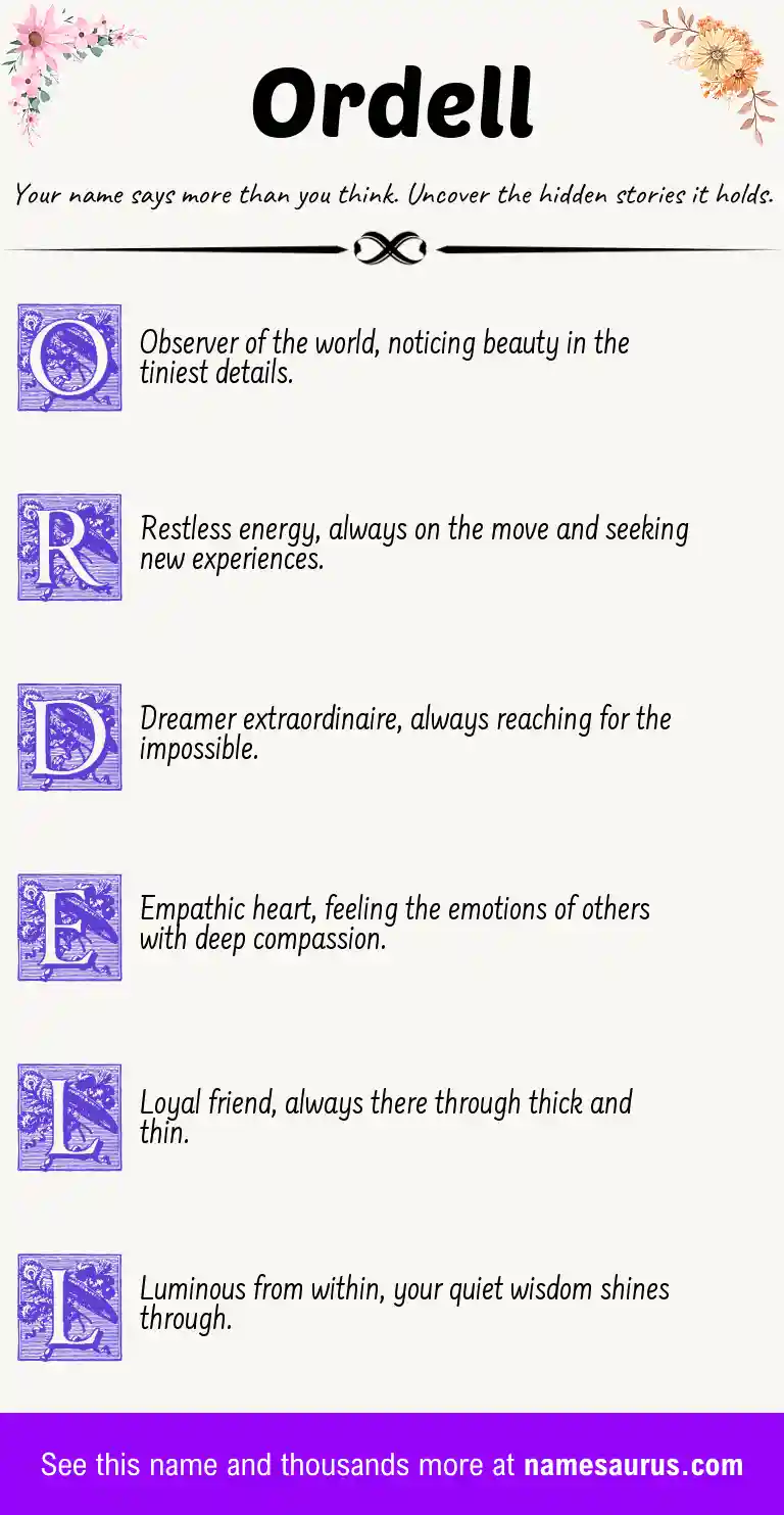 Acrostic poem about Ordell.