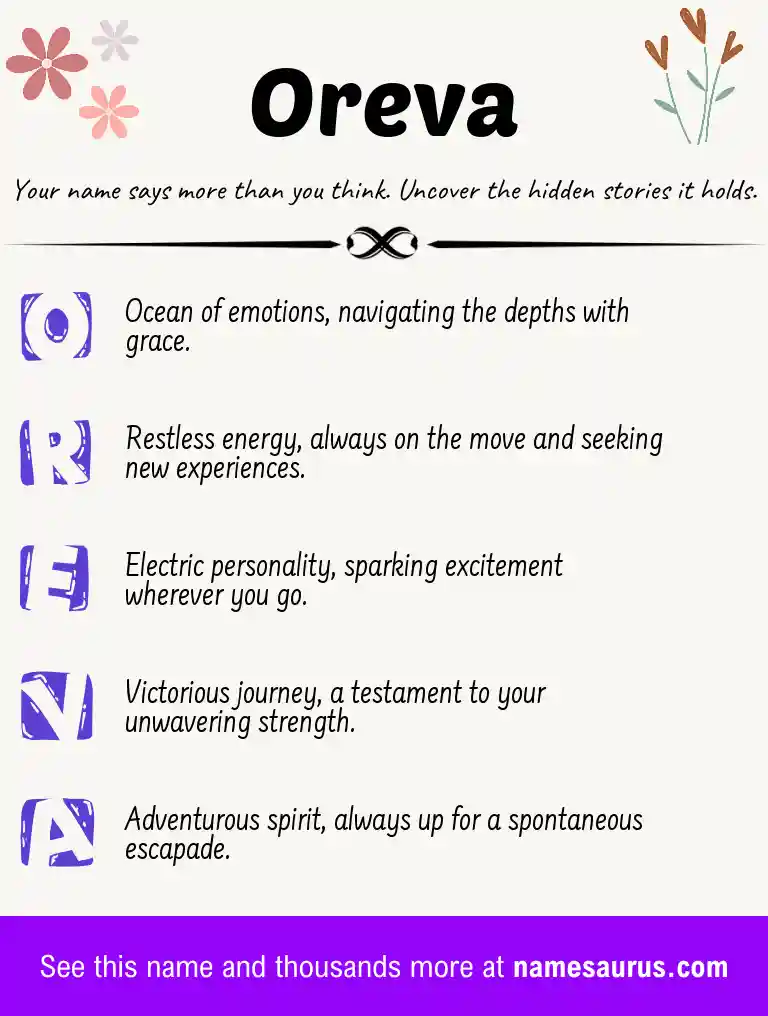 Acrostic poem about Oreva.