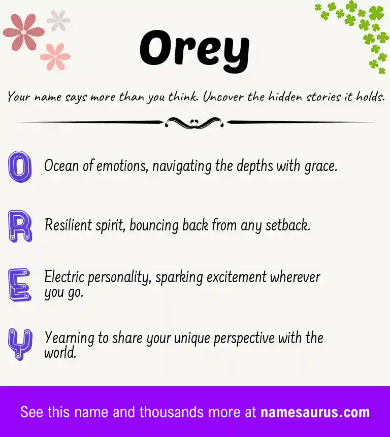 Acrostic poem about Orey.