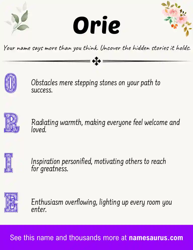 Acrostic poem about Orie.