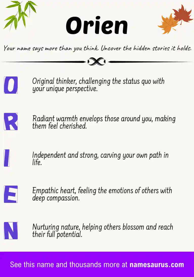 Acrostic poem about Orien.
