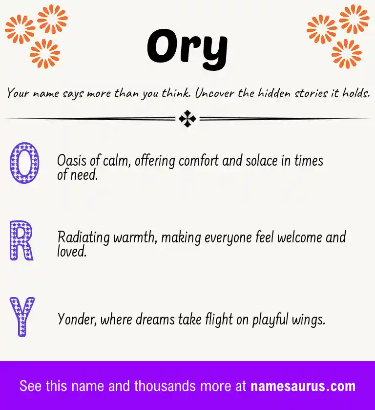 Acrostic poem about Ory.