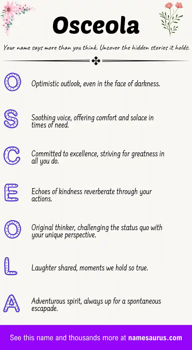 Acrostic poem about Osceola.
