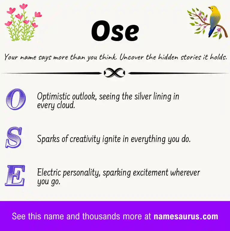 Acrostic poem about Ose.