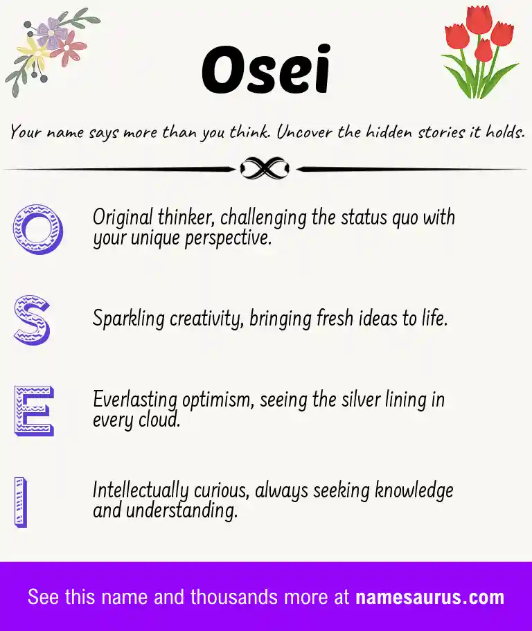 Acrostic poem about Osei.
