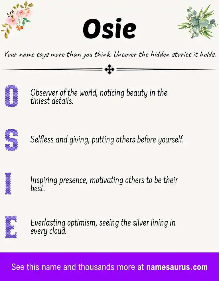 Acrostic poem about Osie.