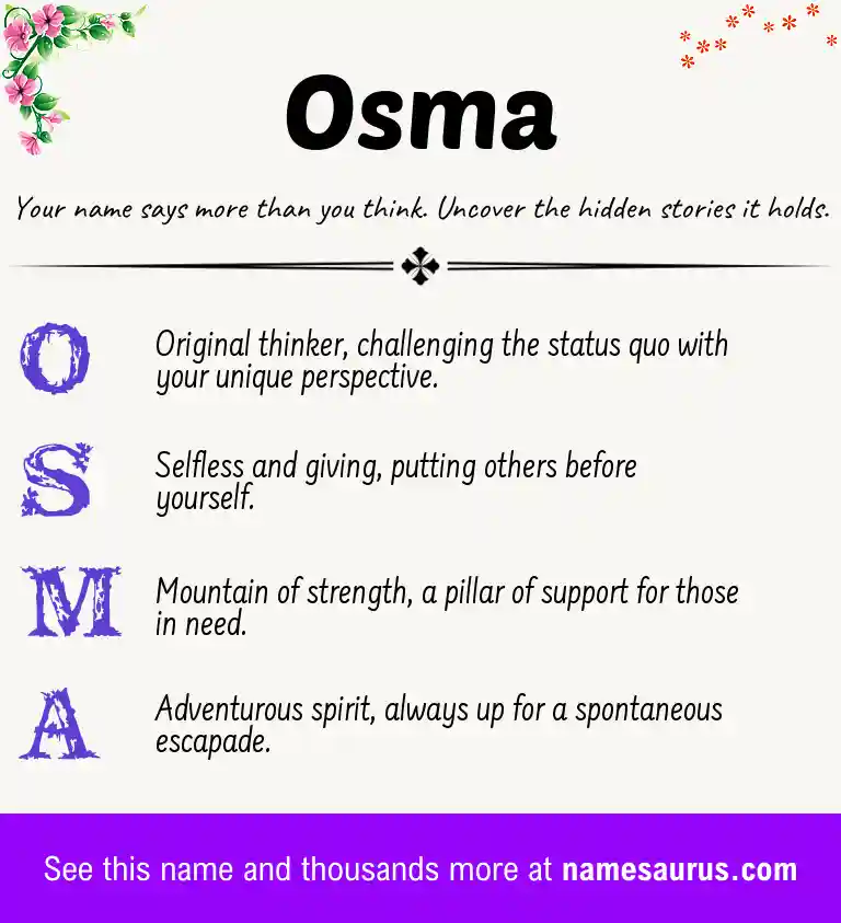 Acrostic poem about Osma.