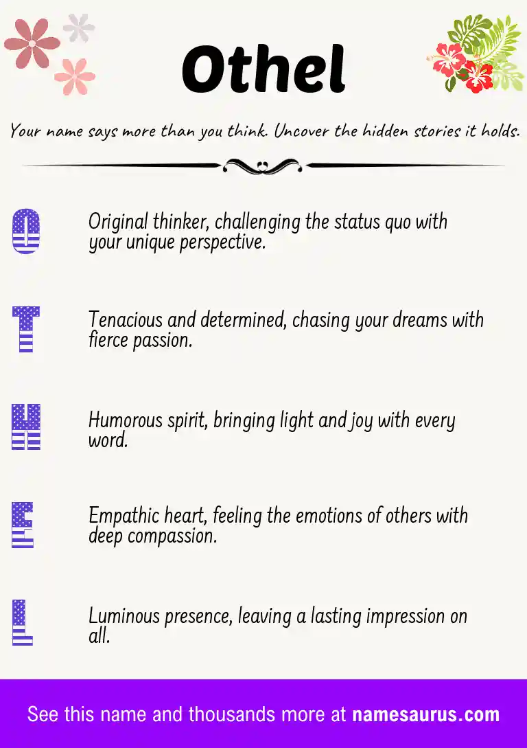 Acrostic poem about Othel.