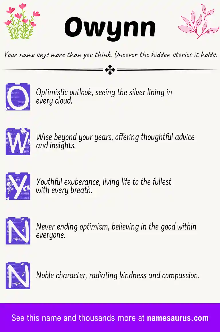 Acrostic poem about Owynn.